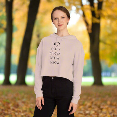 Meow Chicka Meow Meow Cropped Hooded Sweatshirt