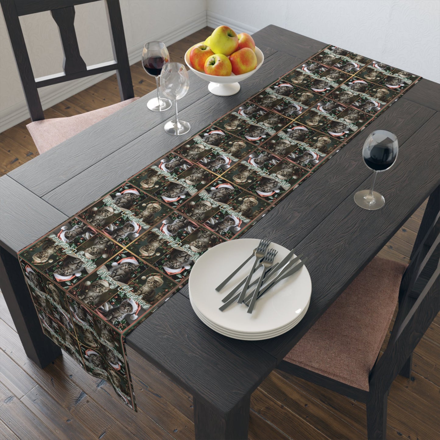 Nappe de table festive Meowy Christmas