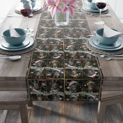 Meowy Christmas Festive Table Runner