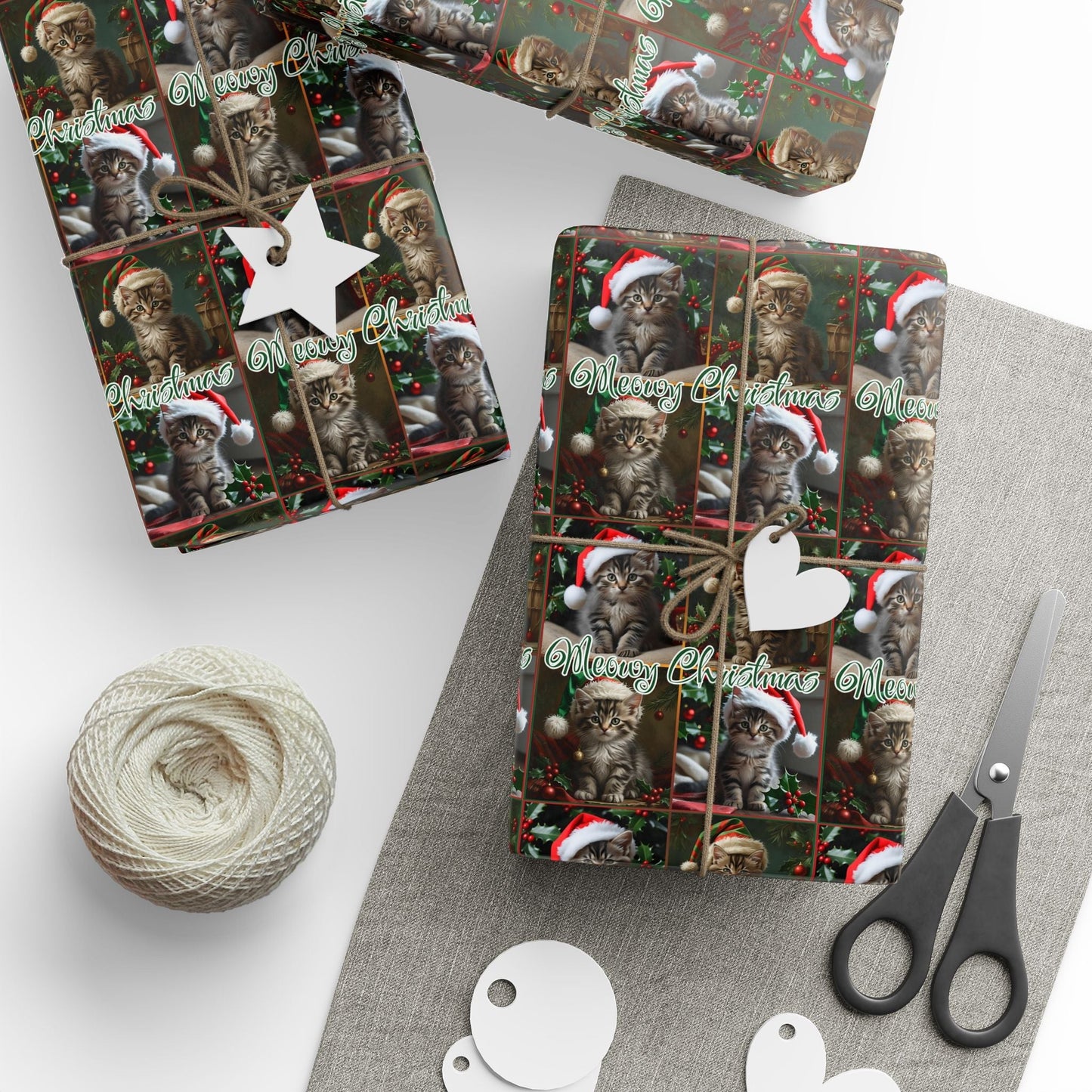 Emballage Cadeau Thème Chaton Joyeux Noël