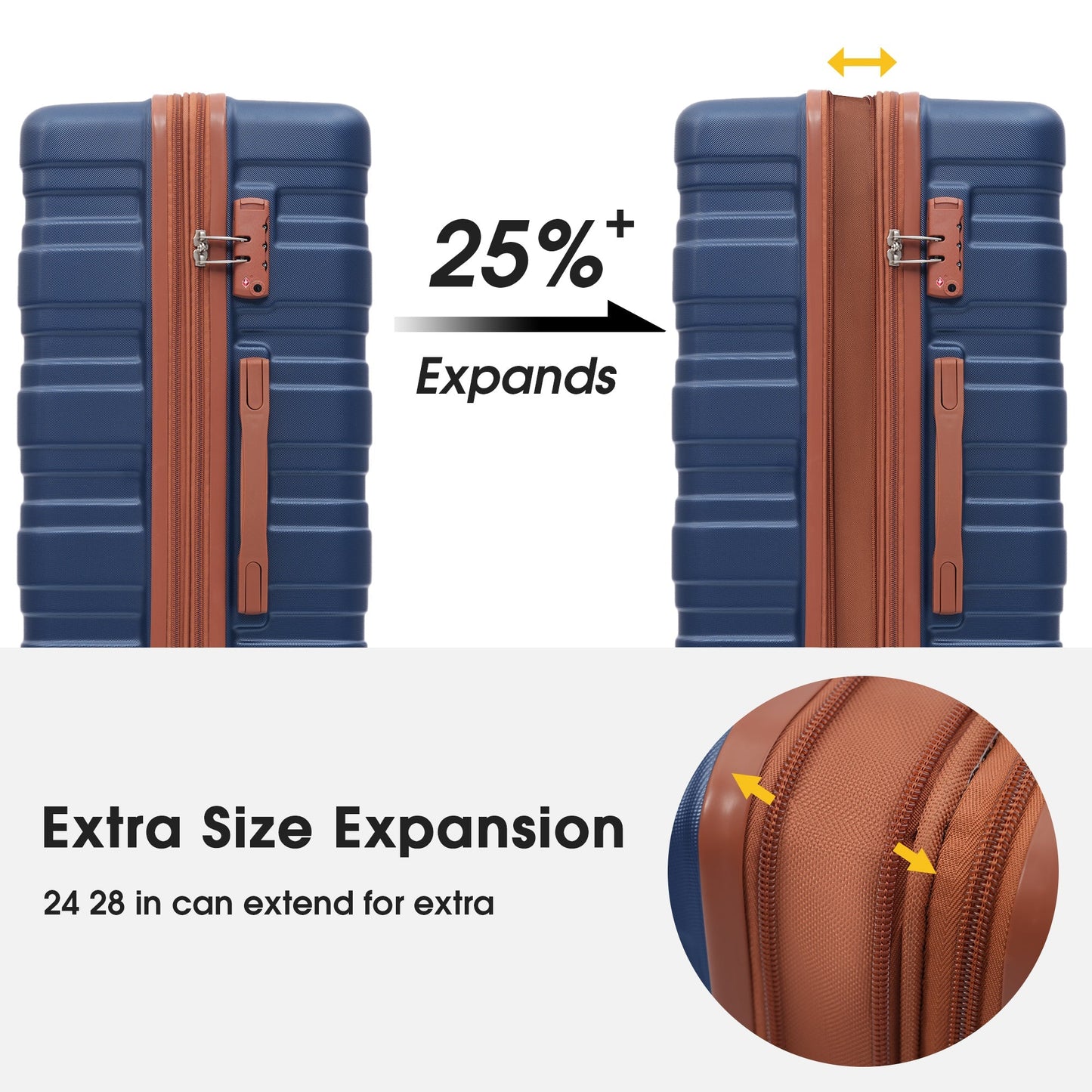 Valise cabine extensible rigide Merax 24" avec verrou TSA