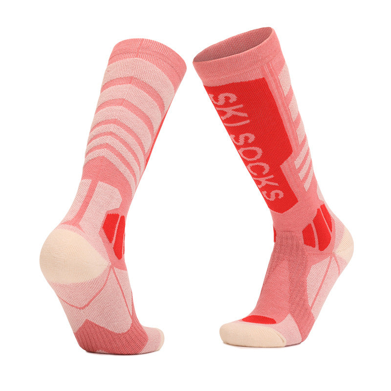 Merino wool skiing socks women's high tube hiking socks anti slip and warm outdoor sports socks - Korvel