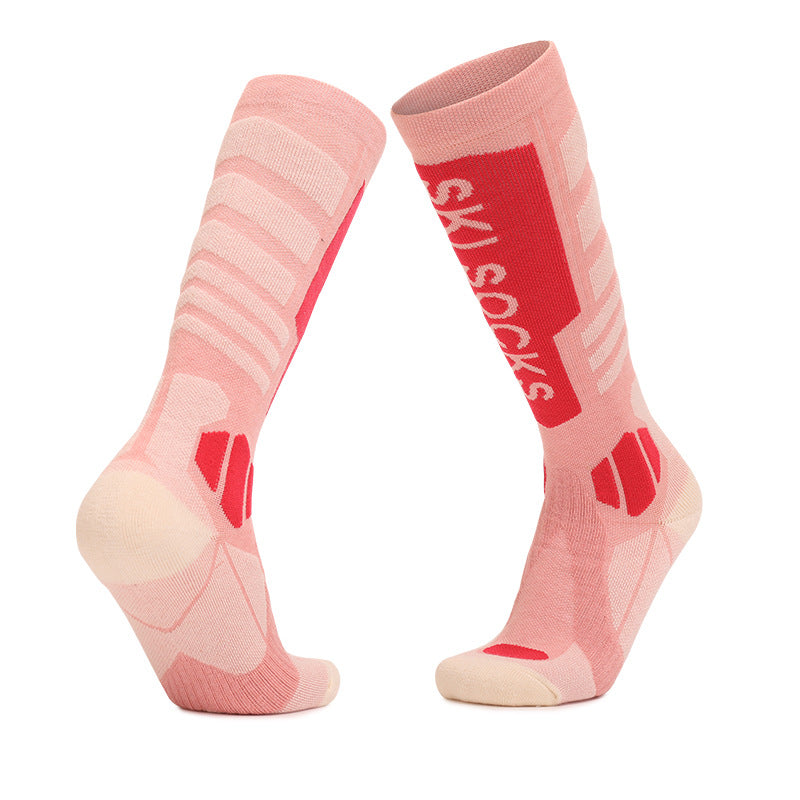 Merino wool skiing socks women's high tube hiking socks anti slip and warm outdoor sports socks - Korvel
