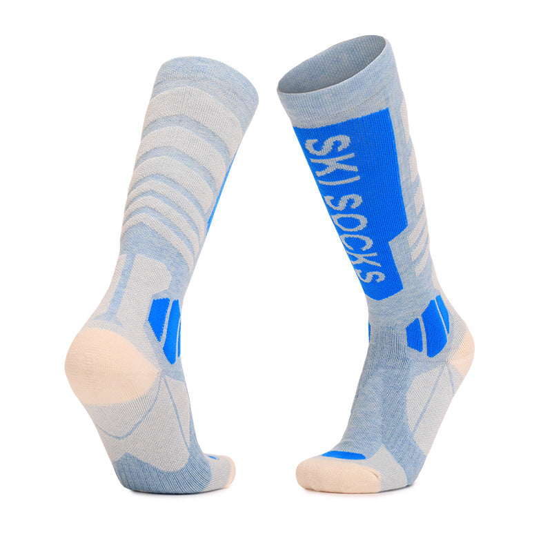 Merino wool skiing socks women's high tube hiking socks anti slip and warm outdoor sports socks - Korvel