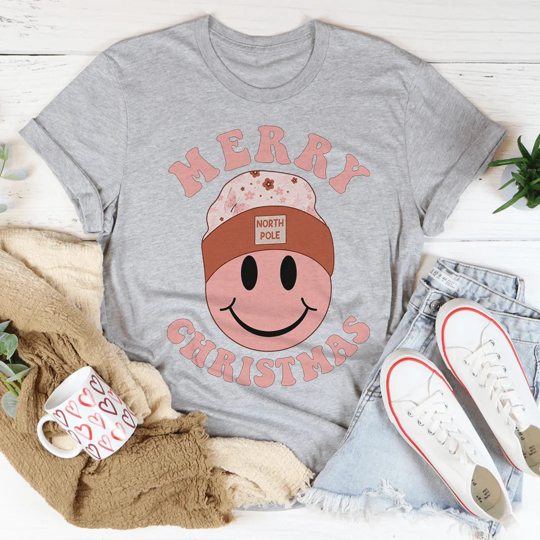 Camiseta Sonriente de Feliz Navidad