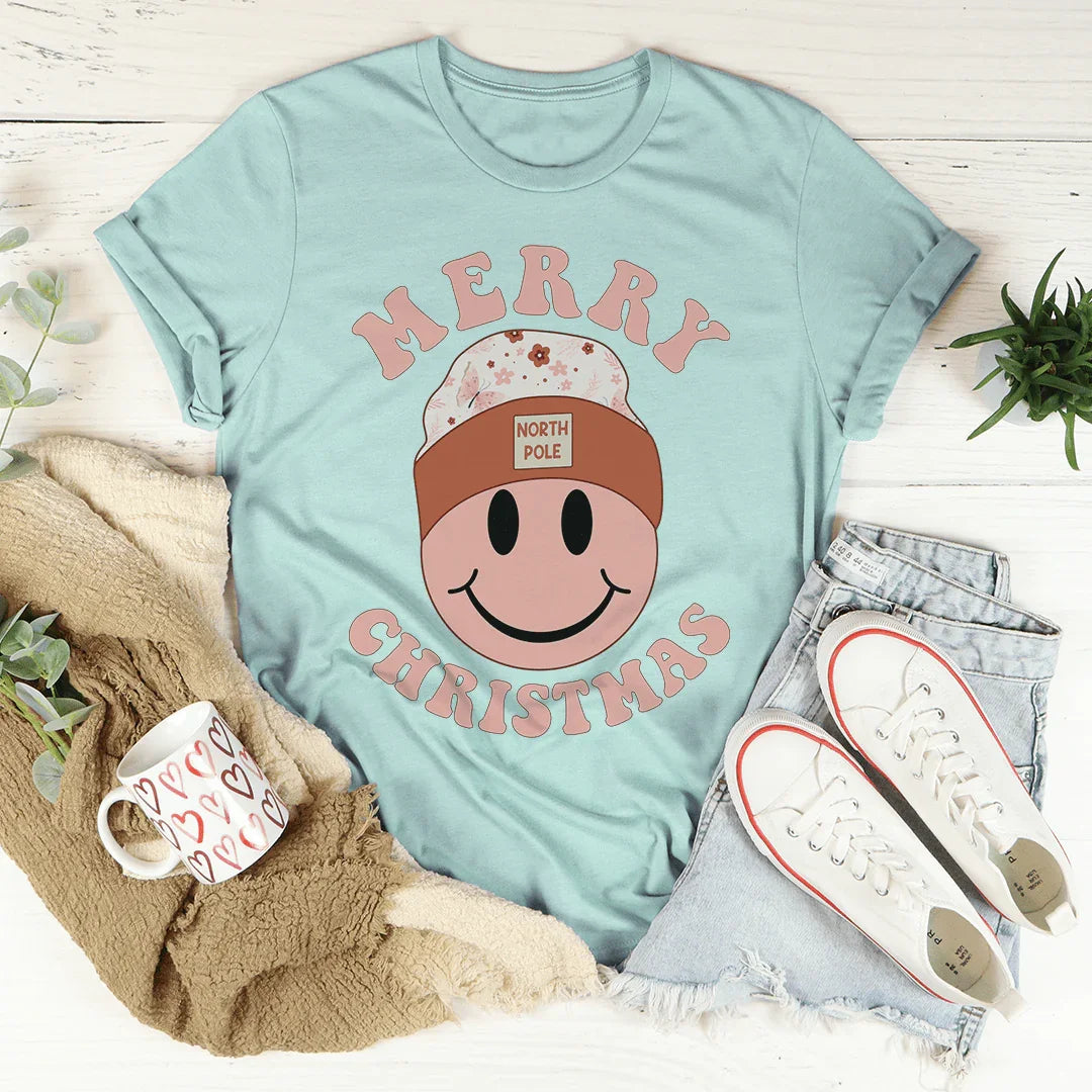 Camiseta Sonriente de Feliz Navidad