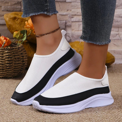 Premium Mesh Contrast Flat Slip-Ons