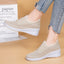 Mesh shoes women's inner height shoes breathable mesh surface slip resistant soft sole comfortable casual shoes - Korvel