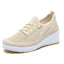 Mesh shoes women's inner height shoes breathable mesh surface slip resistant soft sole comfortable casual shoes - Korvel