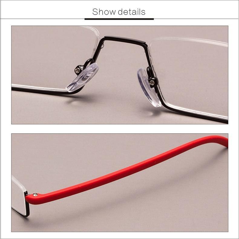 Lunettes de lecture en métal anti-lumière bleue élégantes pour hommes et femmes