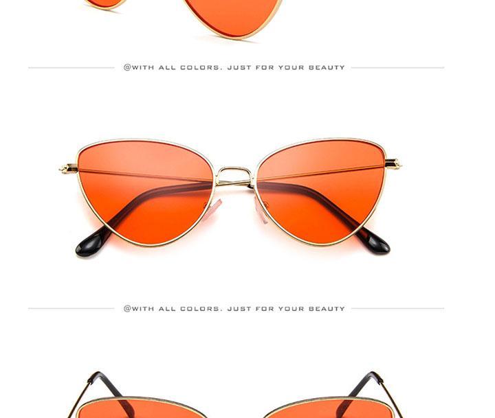 Gafas de sol de metal redondas de ojo de gato premium para mujeres