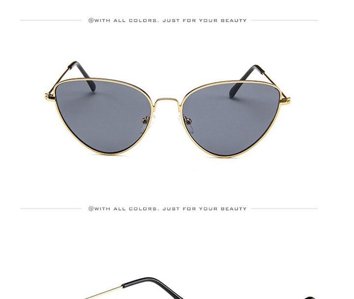 Gafas de sol de metal redondas de ojo de gato premium para mujeres