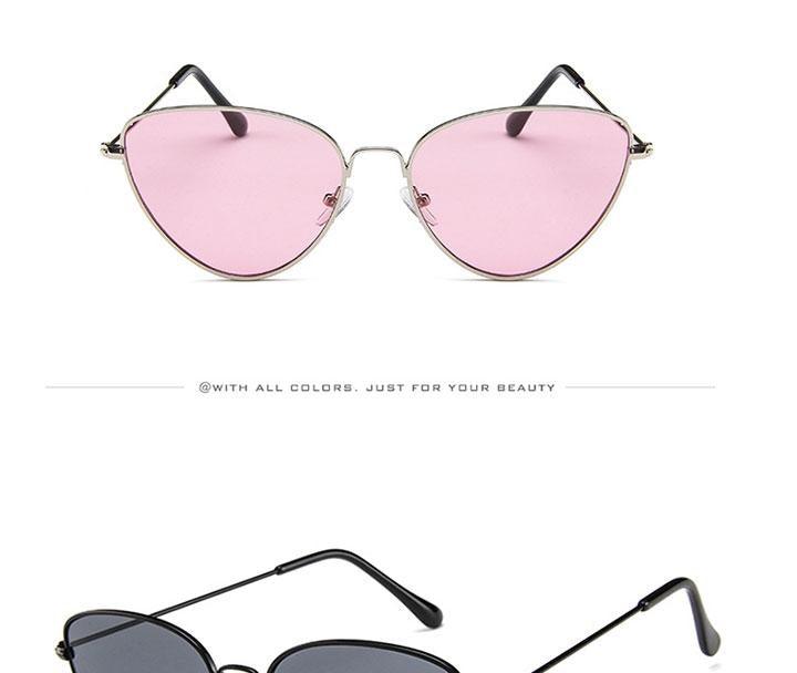 Gafas de sol de metal redondas de ojo de gato premium para mujeres