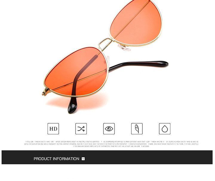 Gafas de sol de metal redondas de ojo de gato premium para mujeres
