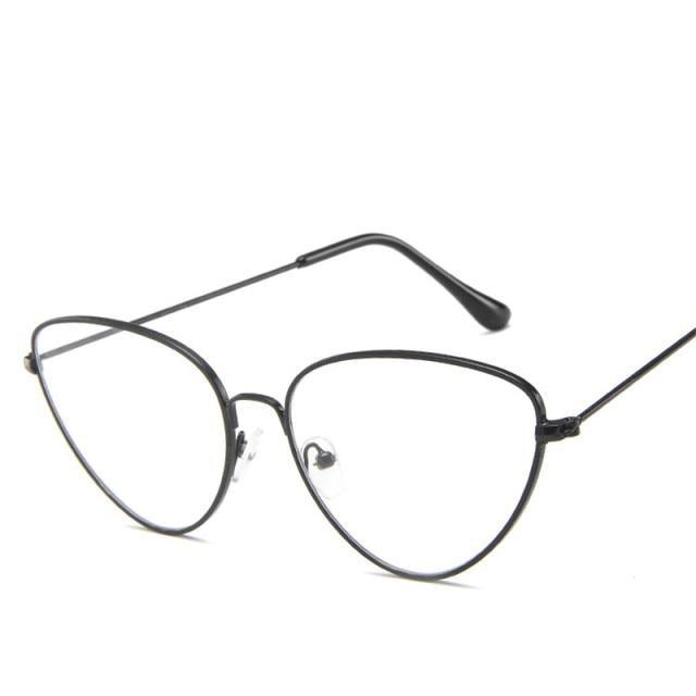 Gafas de sol de metal redondas de ojo de gato premium para mujeres