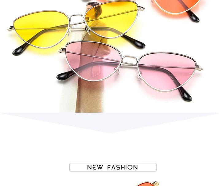Gafas de sol de metal redondas de ojo de gato premium para mujeres