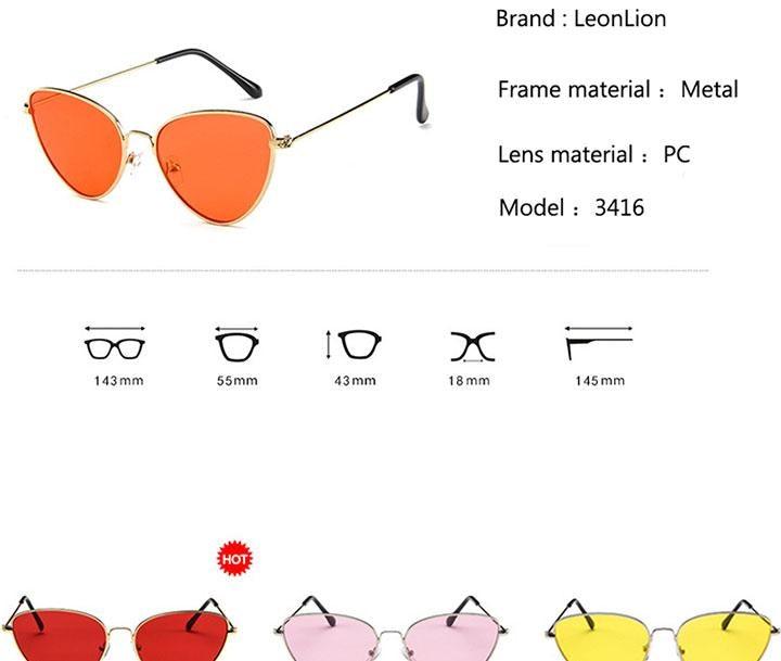 Gafas de sol de metal redondas de ojo de gato premium para mujeres