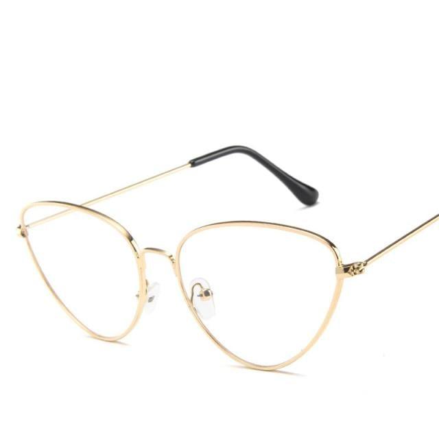 Gafas de sol de metal redondas de ojo de gato premium para mujeres