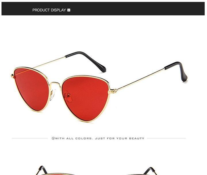 Gafas de sol de metal redondas de ojo de gato premium para mujeres