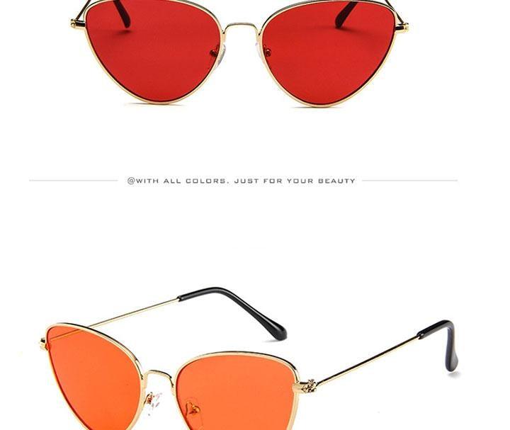Gafas de sol de metal redondas de ojo de gato premium para mujeres