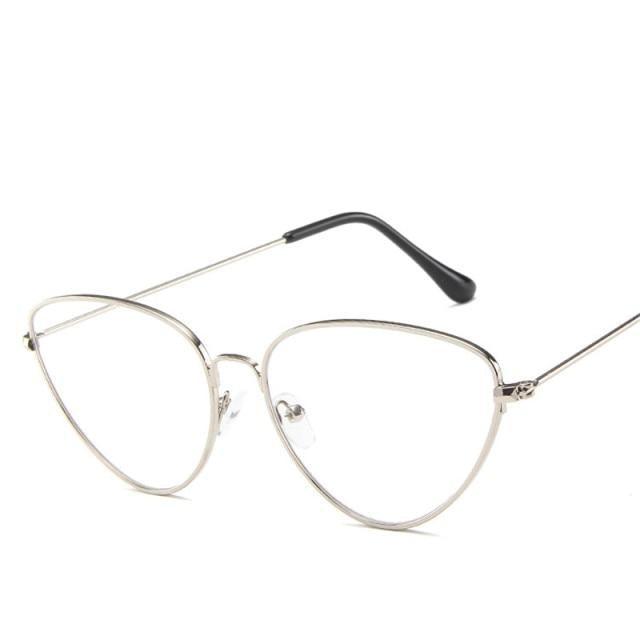Gafas de sol de metal redondas de ojo de gato premium para mujeres