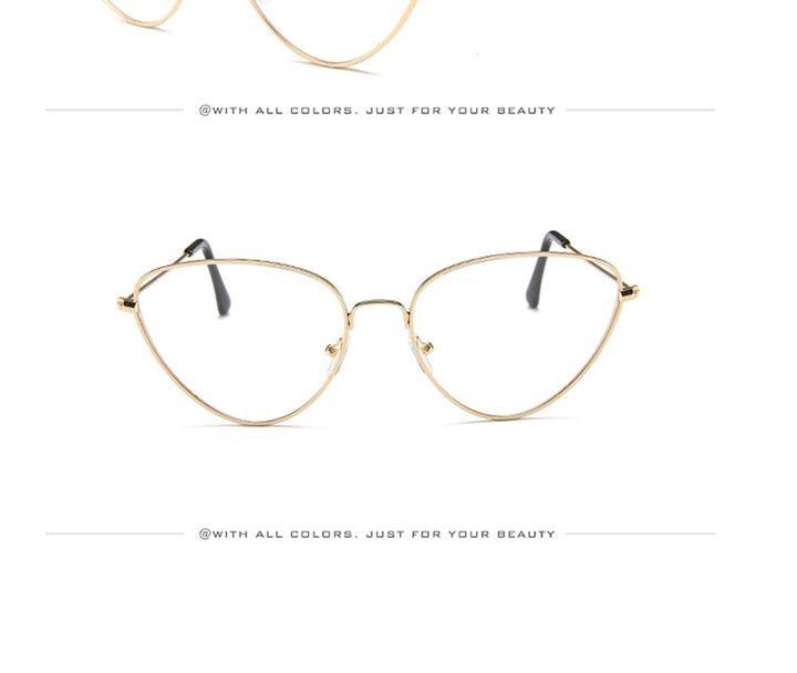 Gafas de sol de metal redondas de ojo de gato premium para mujeres
