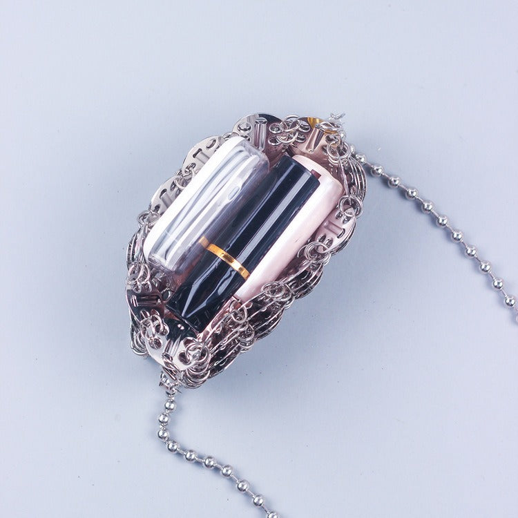 Metal sequins large capacity mobile phone crossbody chain bag diy handmade bag women fashion trend bag - Korvel