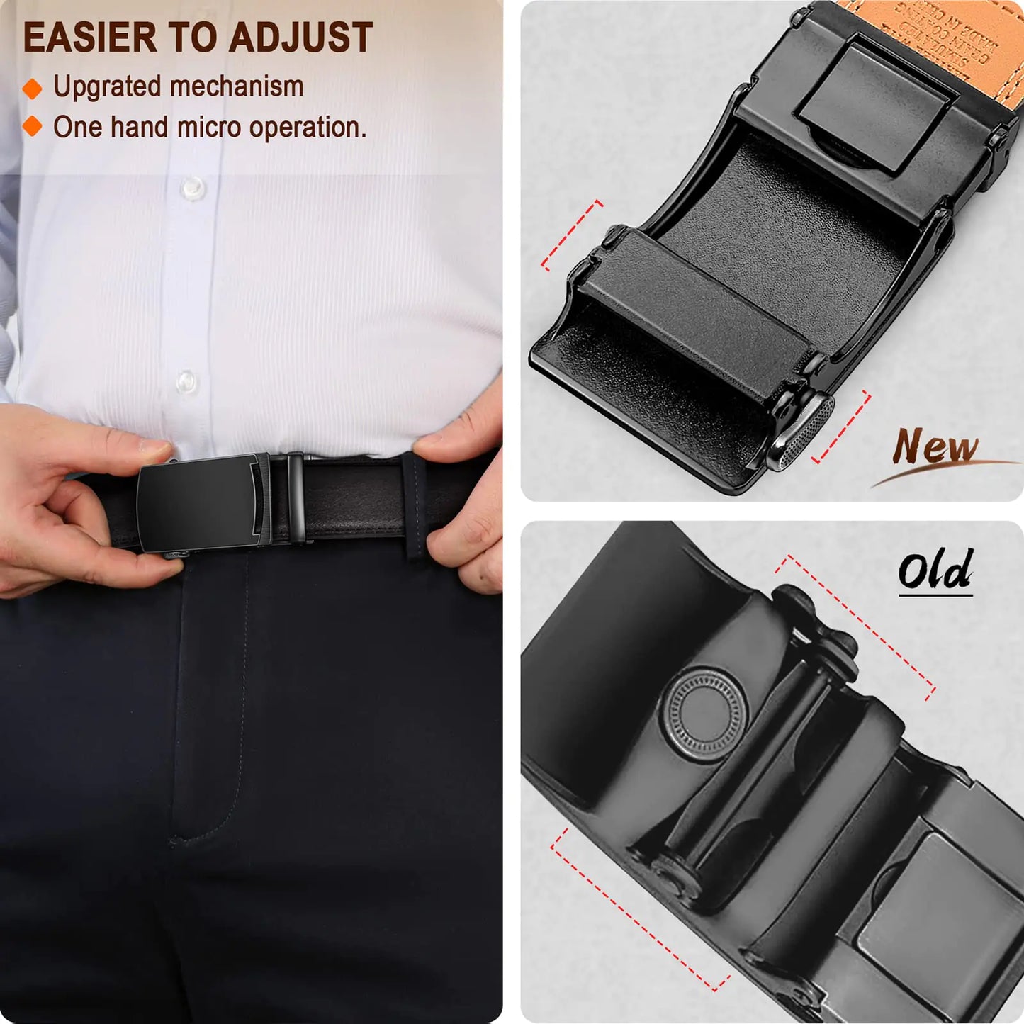 Ceinture à cliquet réglable BULLIANT pour homme - Qualité premium