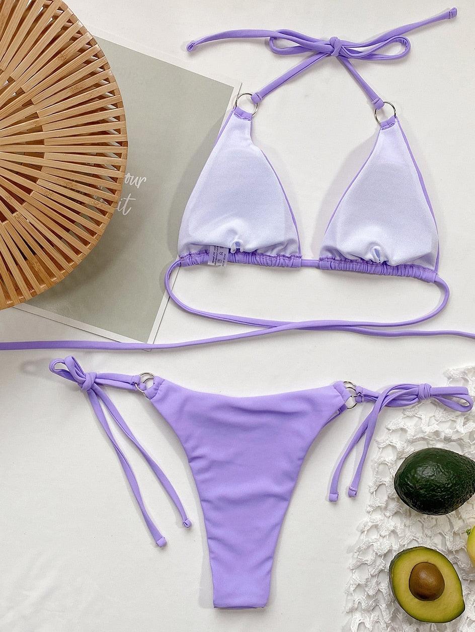 Crisscross Micro Bikini Set for Women - Stylish Two Piece Swimwear