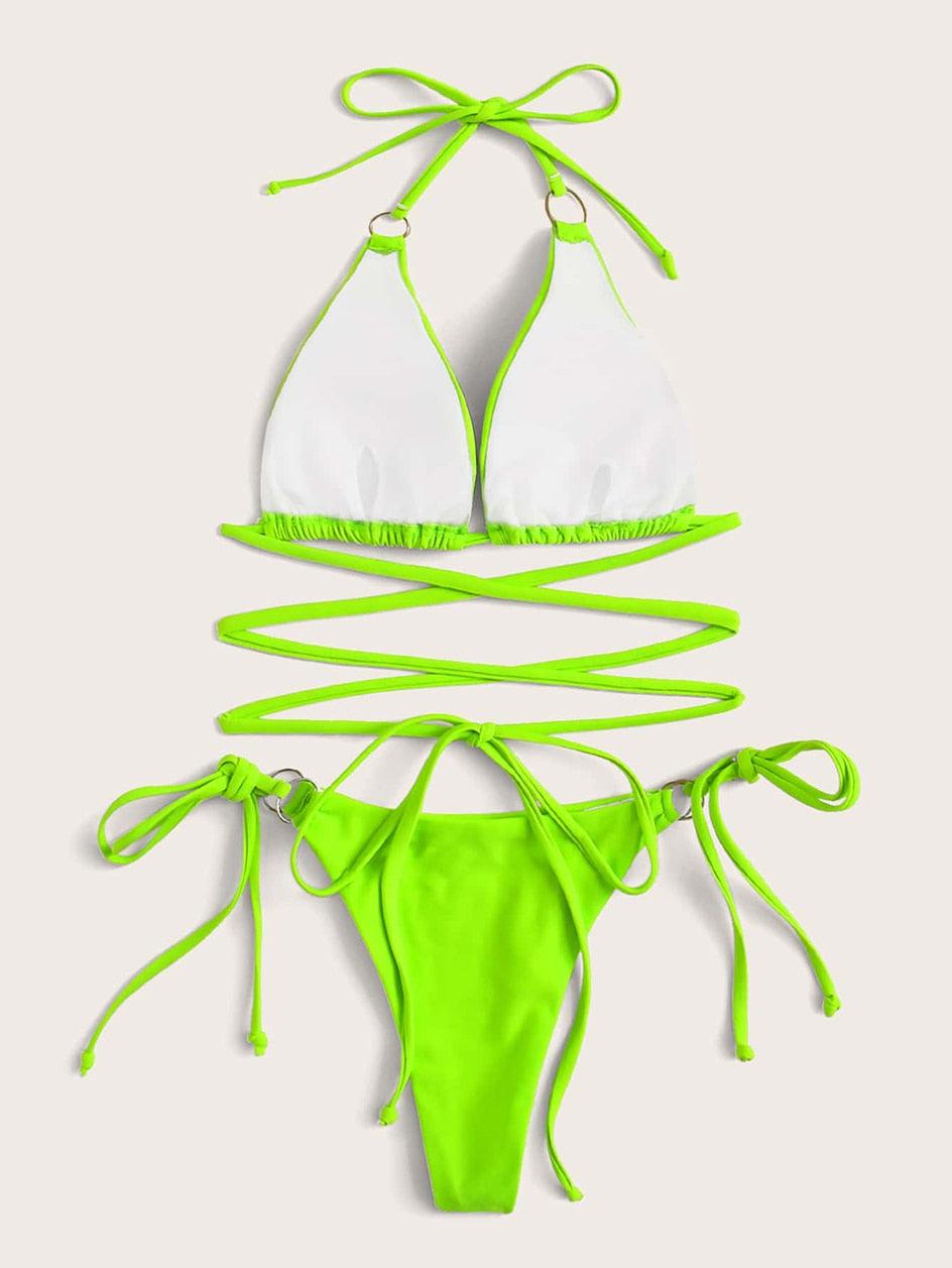 Crisscross Micro Bikini Set for Women - Stylish Two Piece Swimwear
