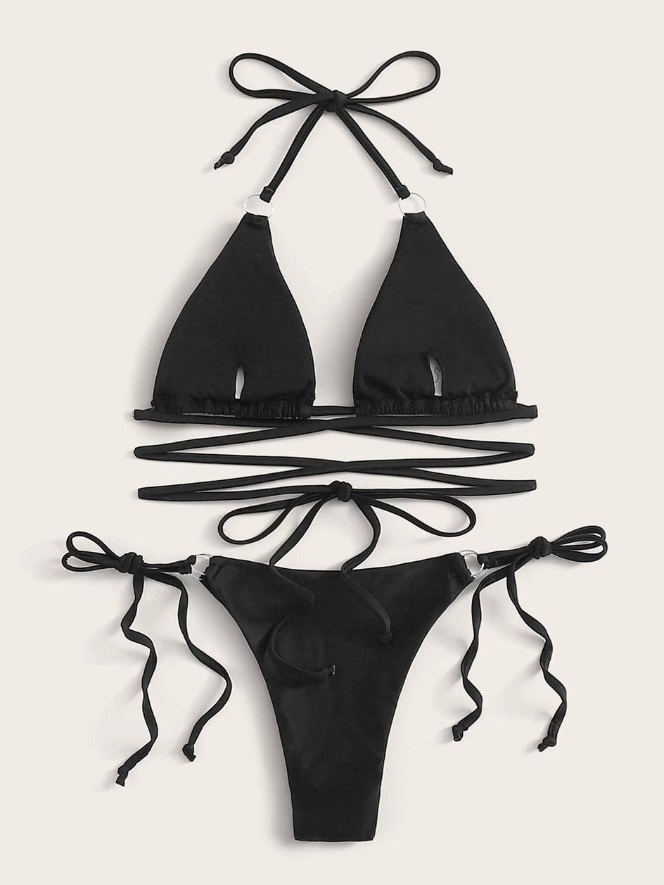 Crisscross Micro Bikini Set for Women - Stylish Two Piece Swimwear