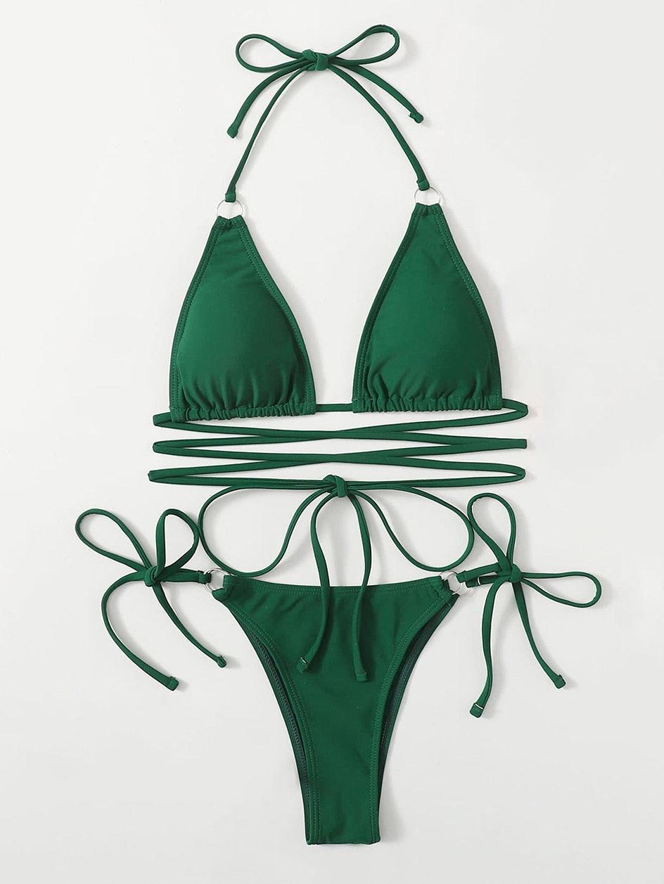 Crisscross Micro Bikini Set for Women - Stylish Two Piece Swimwear