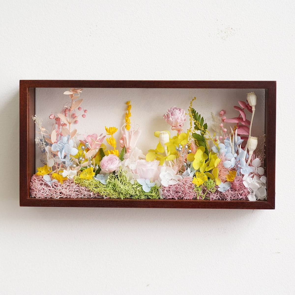 Le Jardin Paysager - Boîte d'Ombre avec Fleurs Préservées