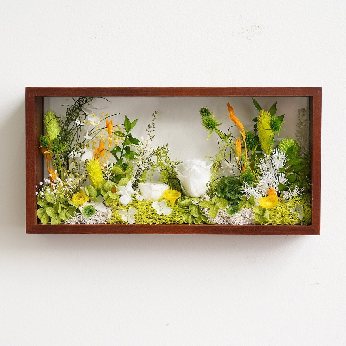 Le Jardin Paysager - Boîte d'Ombre avec Fleurs Préservées