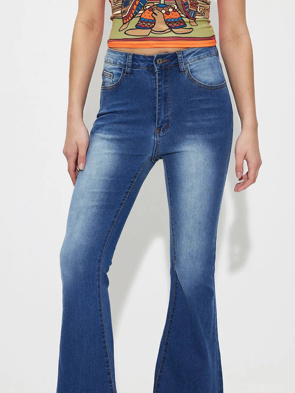 Jeans Bootcut Taille Mi-Haute