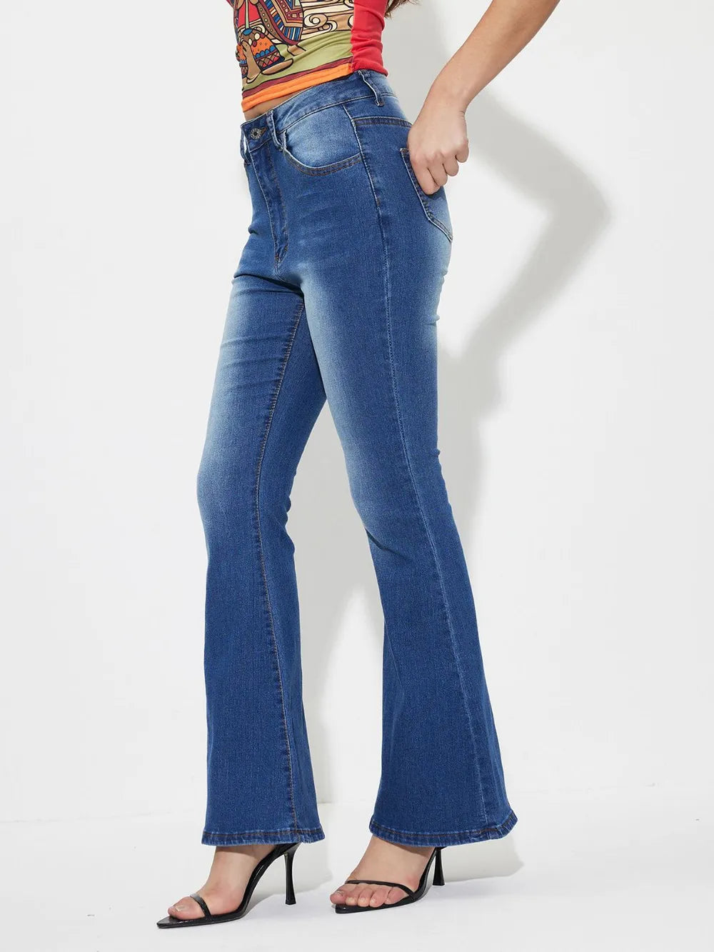 Jeans Bootcut Taille Mi-Haute
