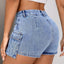 Shorts en denim taille mi-haute avec poches