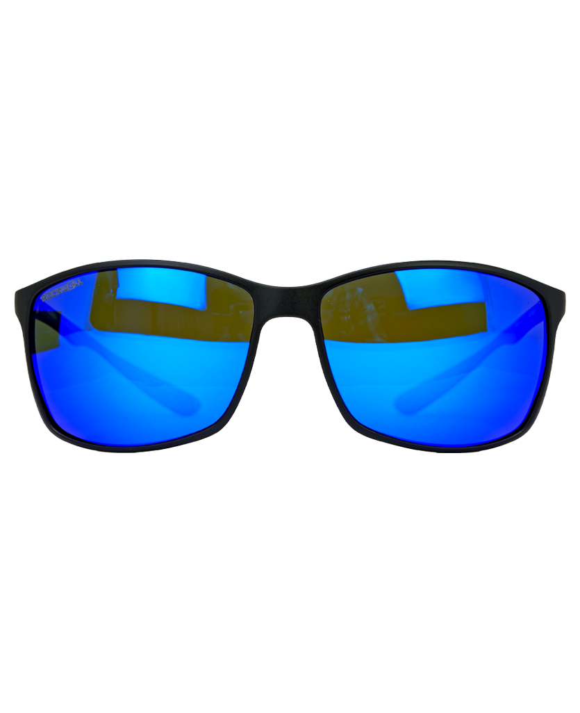 Milano Sunglasses with Black/Blue Mirror Polarized Lenses - Korvel
