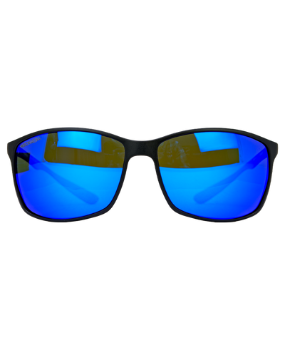 Milano Sunglasses with Black/Blue Mirror Polarized Lenses - Korvel