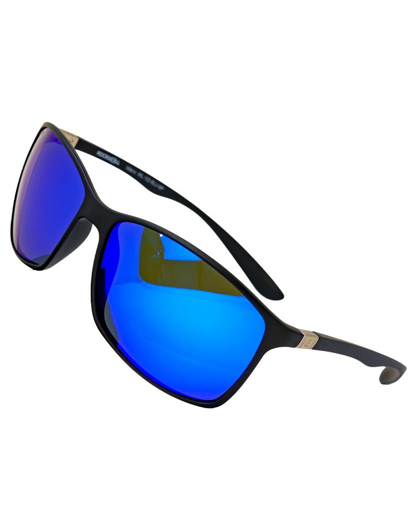 Milano Sunglasses with Black/Blue Mirror Polarized Lenses - Korvel