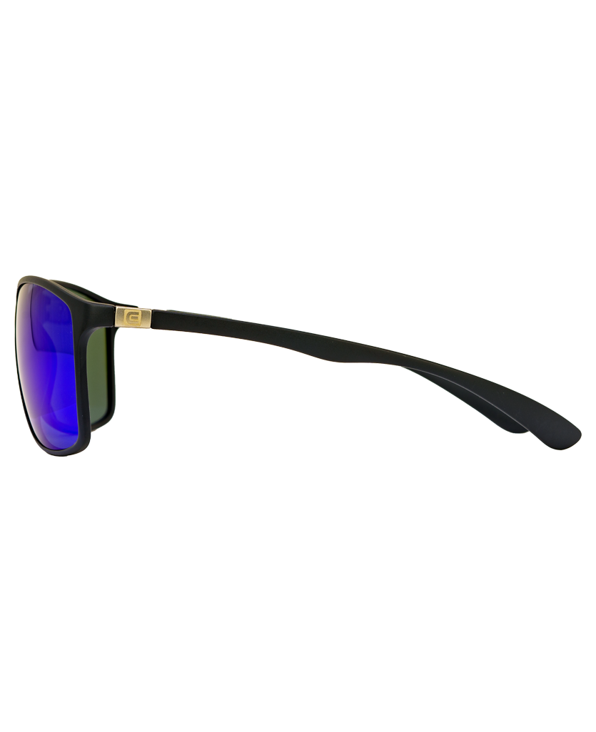 Milano Sunglasses with Black/Blue Mirror Polarized Lenses - Korvel