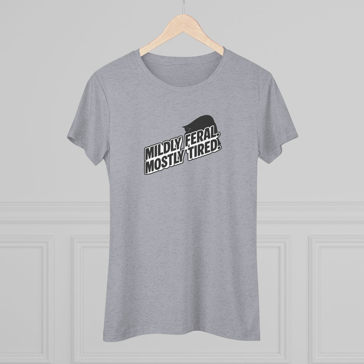 Mildly Feral Mostly Tired Slim Fit Cat Tee