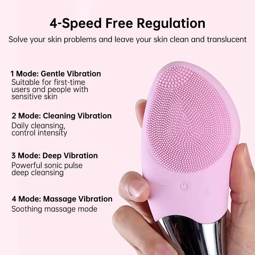 Mini Brosse de Nettoyage Faciale Électrique en Silicone pour Tous Types de Peau