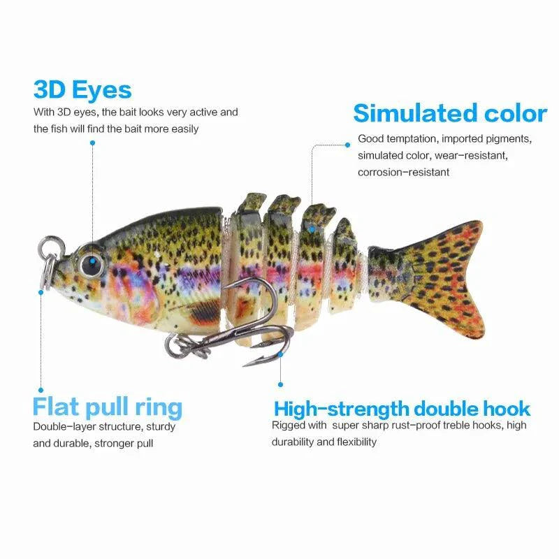 Mini leurre de pêche articulé multi-segments