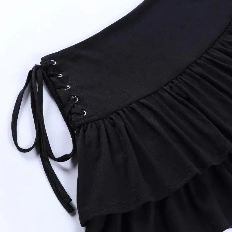 Jupe Mini Plissée Taille Haute pour Filles - Design Noir Élégant