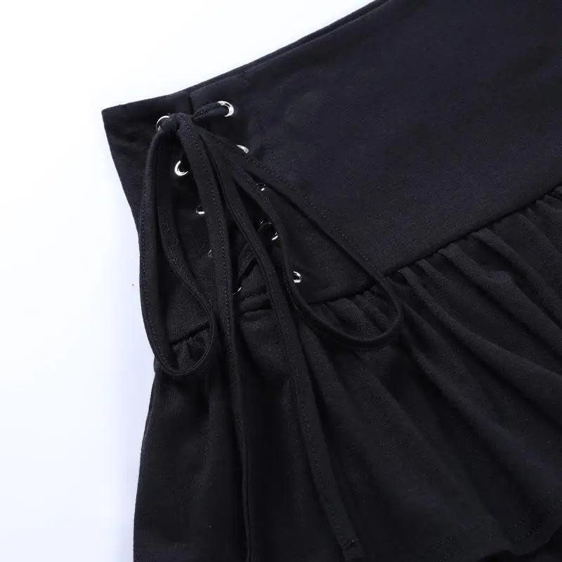 Jupe Mini Plissée Taille Haute pour Filles - Design Noir Élégant