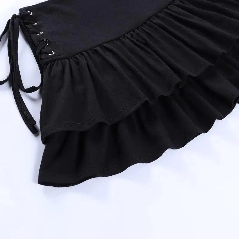 Jupe Mini Plissée Taille Haute pour Filles - Design Noir Élégant