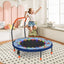 Mini Trampoline Folding Small Rebounder for Kids with Lights - Blue