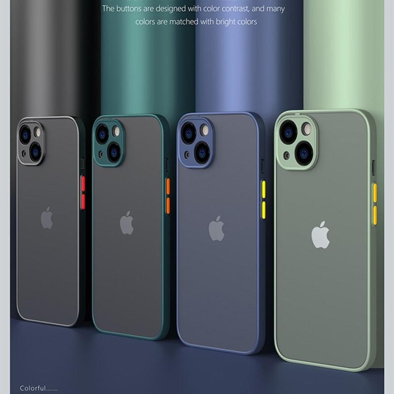Minimalistic Shockproof Armor Case for iPhone 11-14