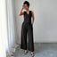 Minimally Sleeveless T-shirt Wide Leg Pants Set